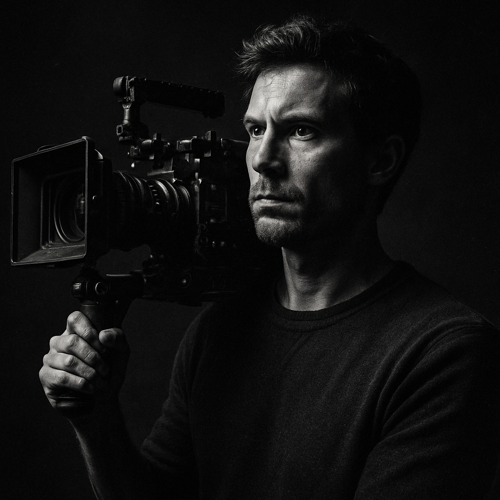 Director of Photography for Harley Has A Job holding a cinema camera